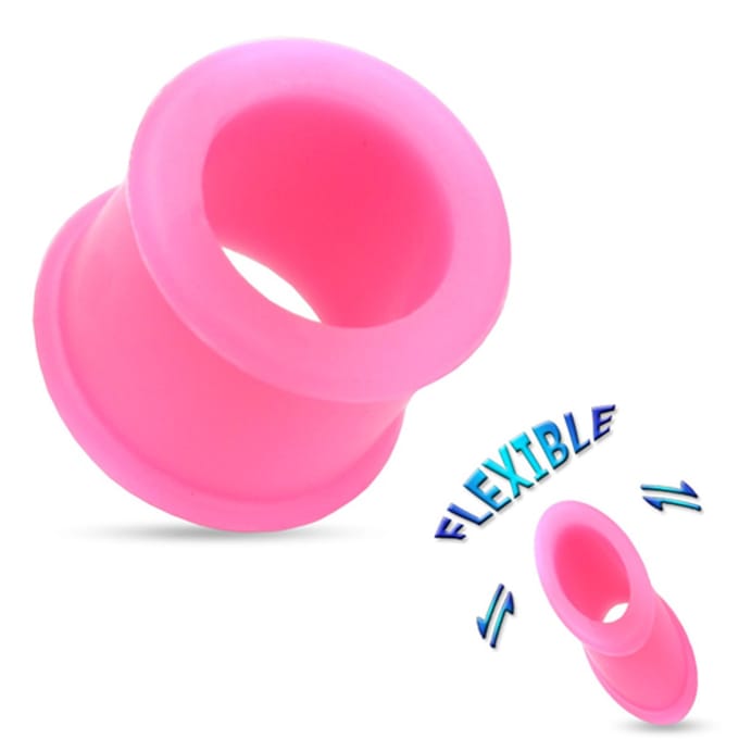 14 mm Double-flared Tunnel soft silicone roze ©LMPiercings