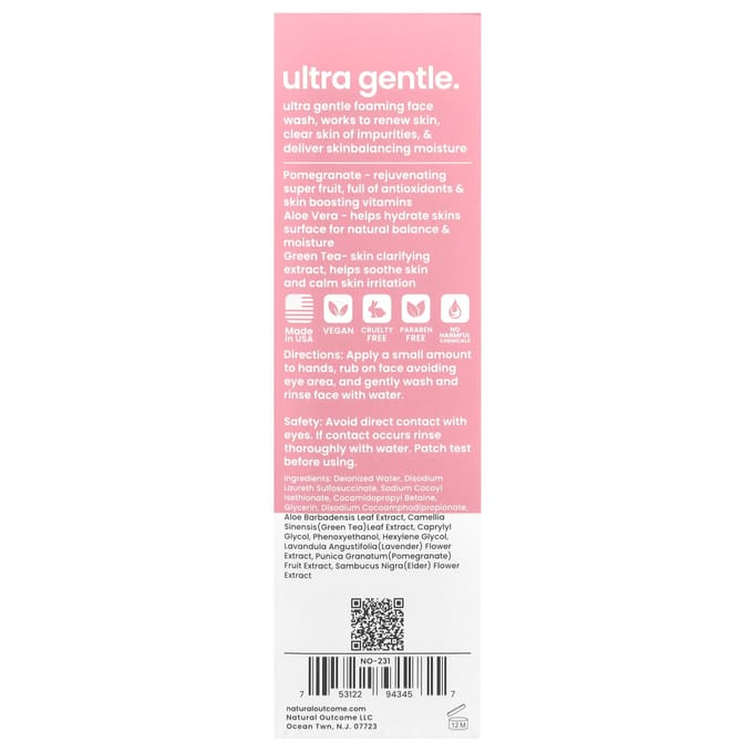 Natural Outcome, TeenSkin, Nettoyant Visage Ultra Doux, 5 oz (150 ml) white