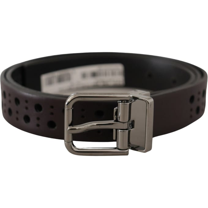 Leren Ceintuur Perforated Stijl