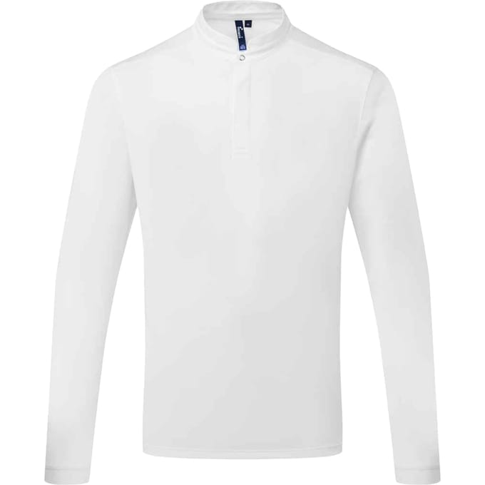 Premier Heren Essential Coolchecker koksshirt met lange mouwen (Wit)