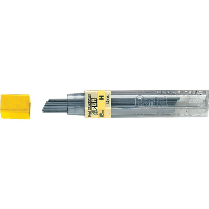 Potloodstift Pentel H 0.9mm zwart koker à 15 stuks