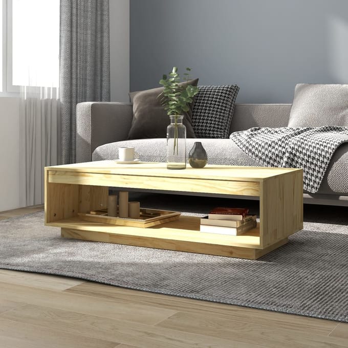 vidaXL - Salontafel - 110x50x33,5 - cm - massief - grenenhout