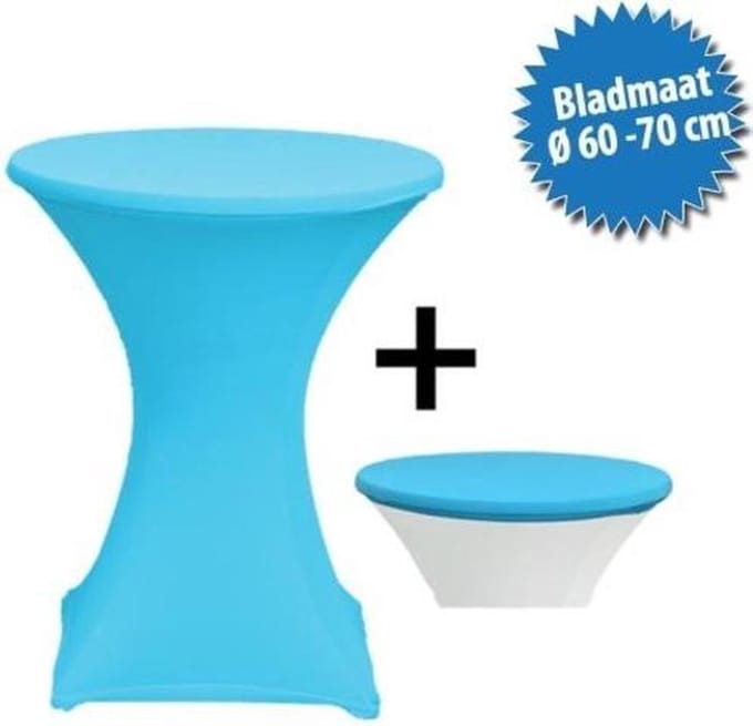 Cover Up Statafelrok Stretch - Ø60-70cm - Incl. Topcover - Turkoois