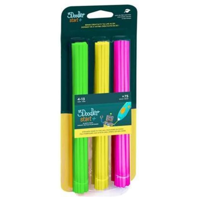3Doodler Start Navulverpakking 75 Kleurstaafjes - neon groen/geel/roze
