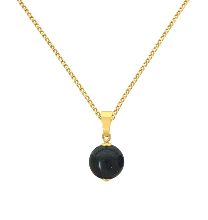 ARLIZI 2084 Ketting groene goudsteen hanger - verguld - 46 cm