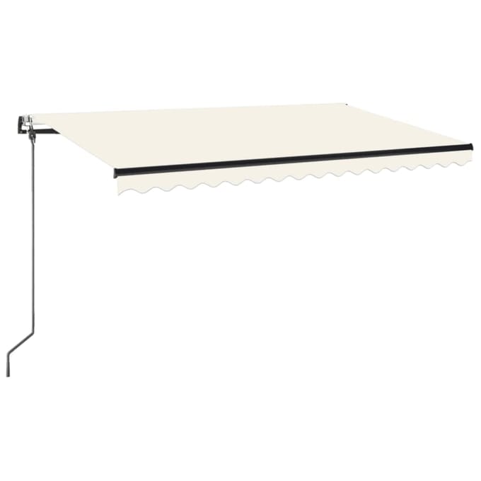vidaXL - Uitschuifbare - luifel - Crèmekleurig - 450 - × - 350 - cm - Polyester