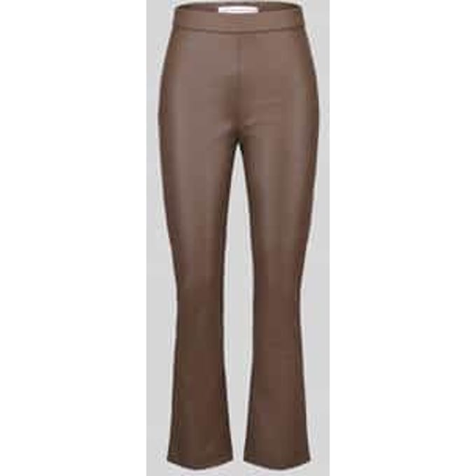 Wide leg kunstleren broek van viscosemix model 'MACY'
