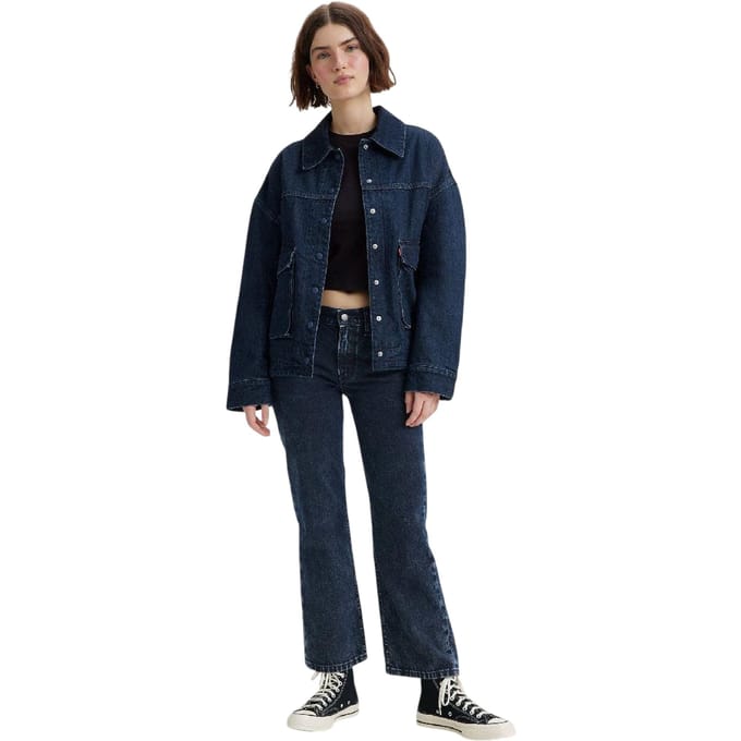 Levis Dames/Dames Denim Mid Rise Straight Leg Jeans (Marine)
