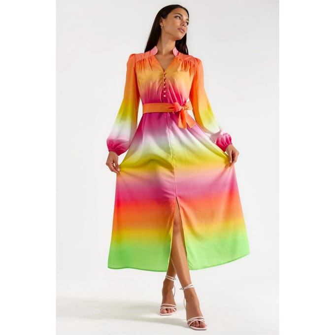 Ombre Maxi Jurk met Riem