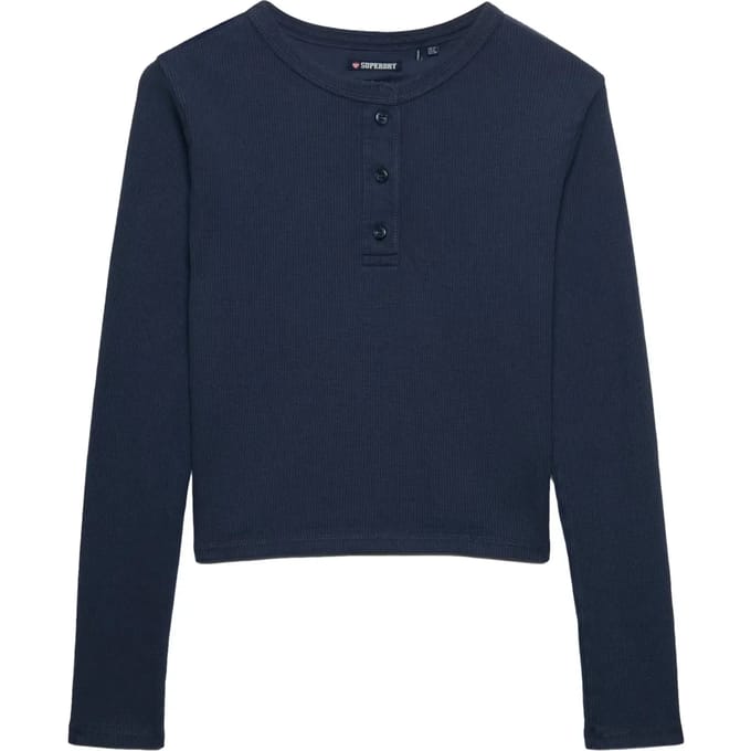 Superdry - Athletic Essential Waffle Top Slanke Pasvorm - Dames - Lange mouwen shirts