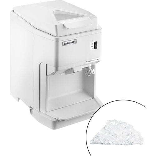 GGM Gastro Tisch-Eiscrusher für Flockeneis - 2 kg/min - 250 Watt- Eisgröße einstellbar - Weiß