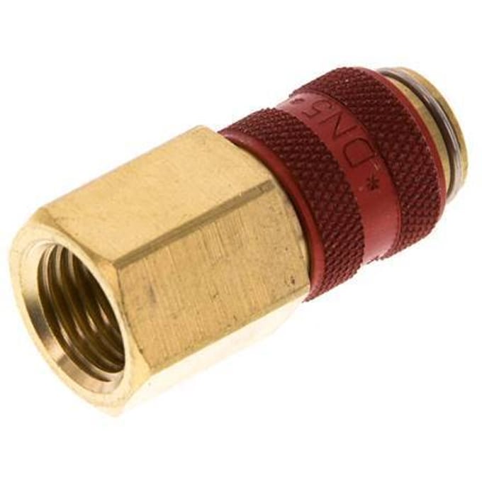 Messing DN 5 Rood Luchtkoppeling Snelkoppeling G 1/4 inch Binnendraad - CLS5-F-B-RED-014