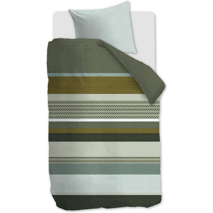 Beddinghouse Lennart dekbedovertrek - Eenpersoons - 140x200/220 - Groen