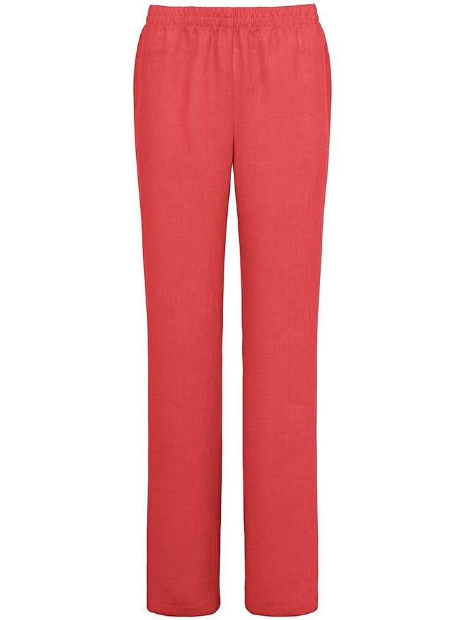 Broek 100% linnen Van Peter Hahn rood