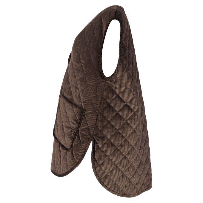 Totême gewatteerd oversized vest in bruin corduroy