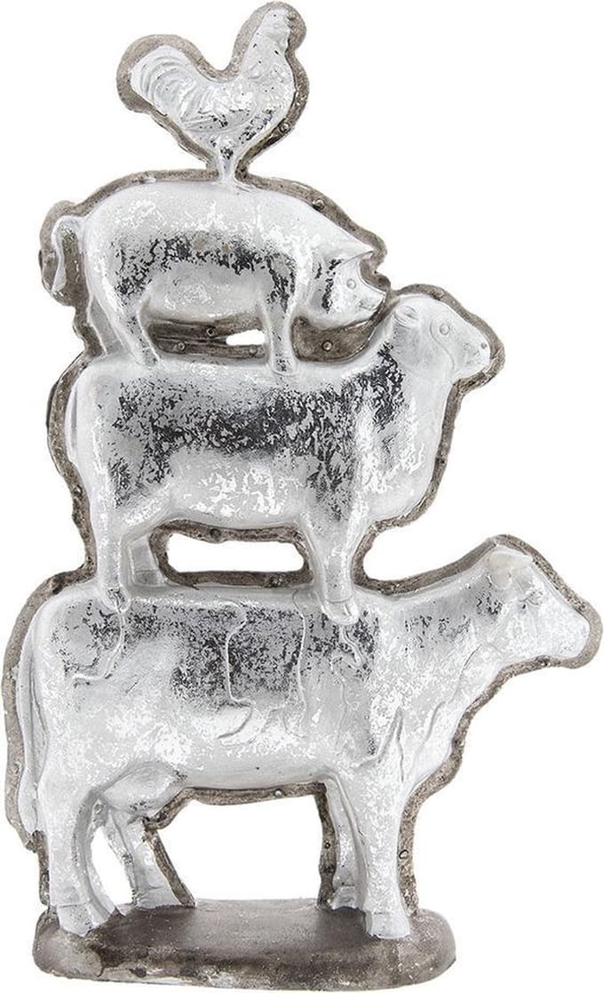 Clayre & Eef Beeld Dieren 30x8x47 cm Grijs Polyresin Dieren Woonaccessoires