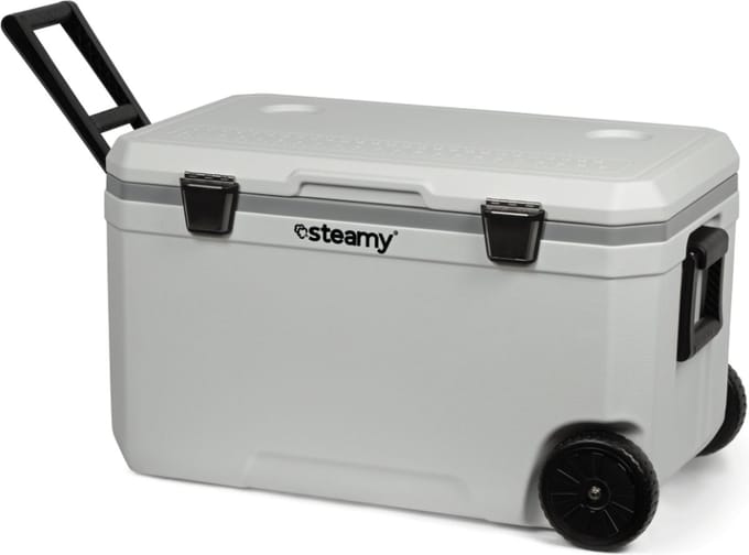 Steamy Marine 70 Roller - Grote Koelbox op Wielen - Speciaal voor op de boot - 70 Liter - Frigobox - Wit