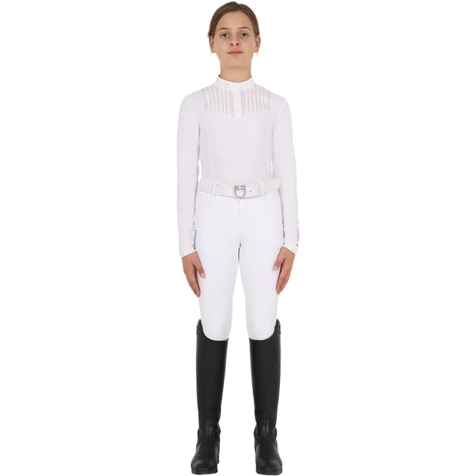 Meisjes wedstrijdpoloshirt met lange mouwen Equestro