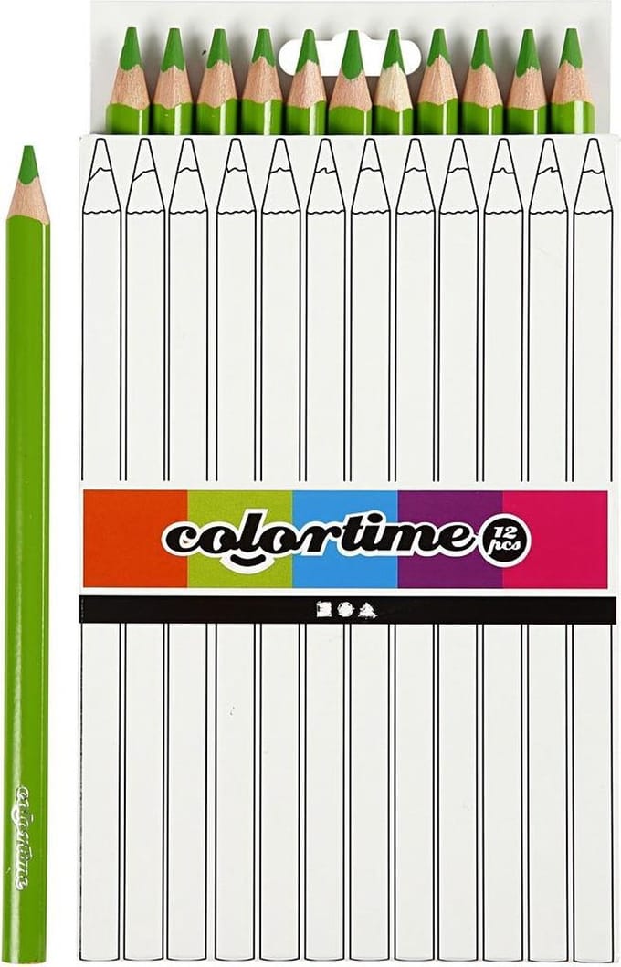 Creativ Company Triangular Jumbo colored pencils - Light green 12pcs