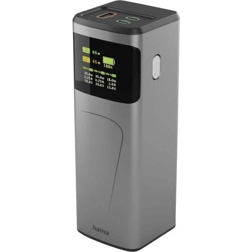 Hama High Power Powerbank 20000 mAh USB PD 3.0, Quick Charge 3.0 Li-ion USB-C, USB-A Grijs Statusweergave