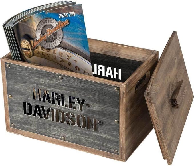 Harley-Davidson Houten Opbergkrat Met Deksel