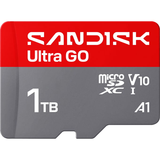 SanDisk microSDXC Ultra GO 1TB (UHS-I, V10, U1, C10, A1, R190 MB/s, Full Video HD)