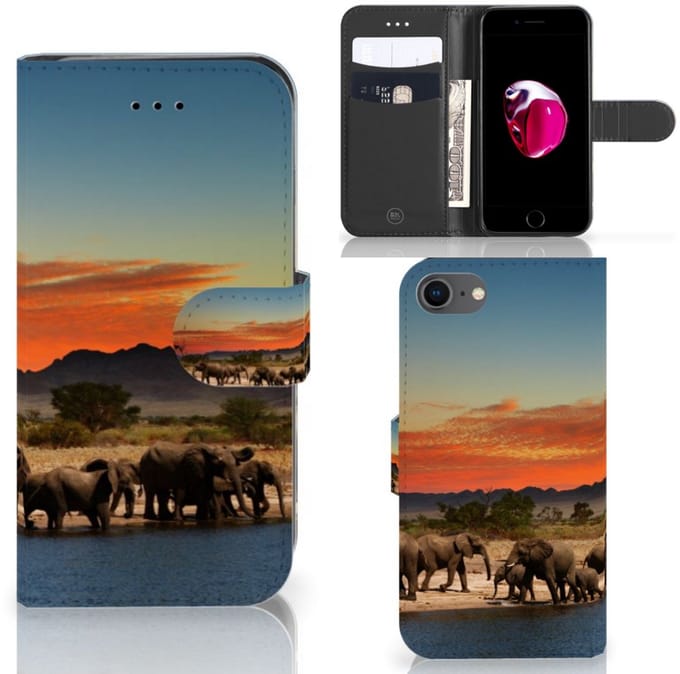 iPhone 7 | 8 | SE (2020) | SE (2022) Telefoonhoesje met Pasjes Olifanten