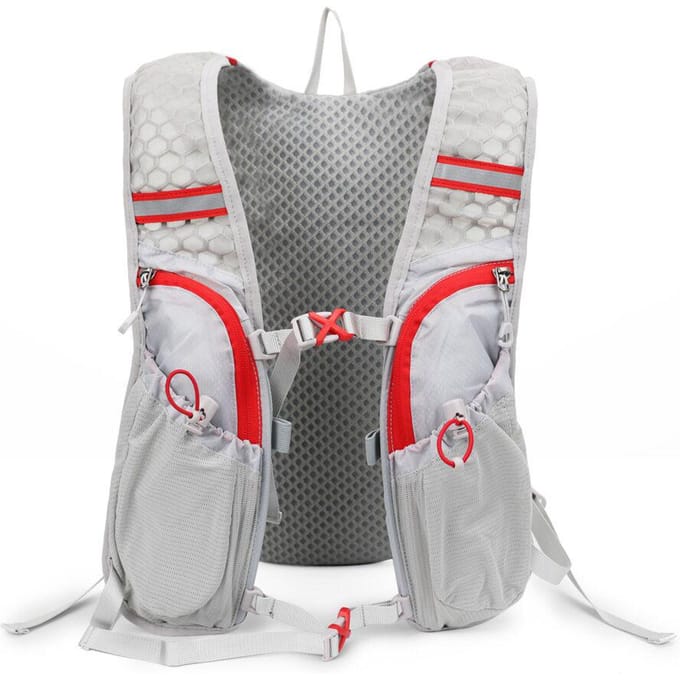 Sac à dos d'hydratation avec vessie à eau de 2 L, super léger et respirant Grey white