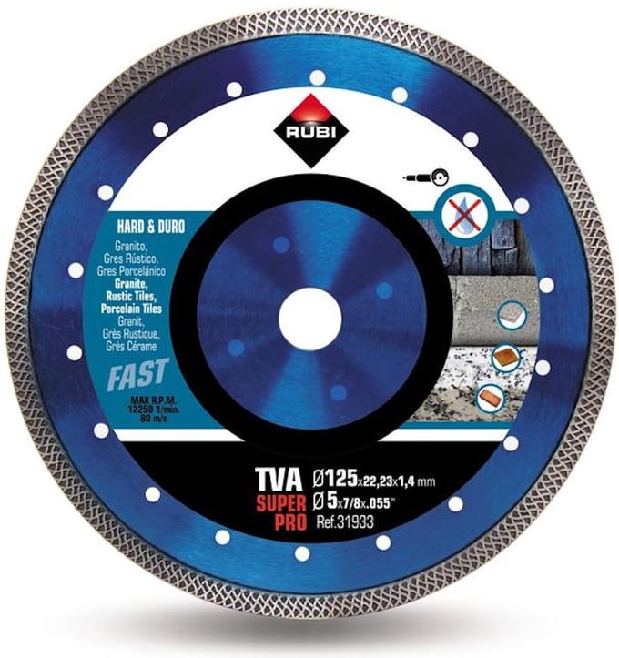 Rubi TVA Superpro - Diamantschijf - 125mm - Turbo Viper Rand - Voor Droge Snede