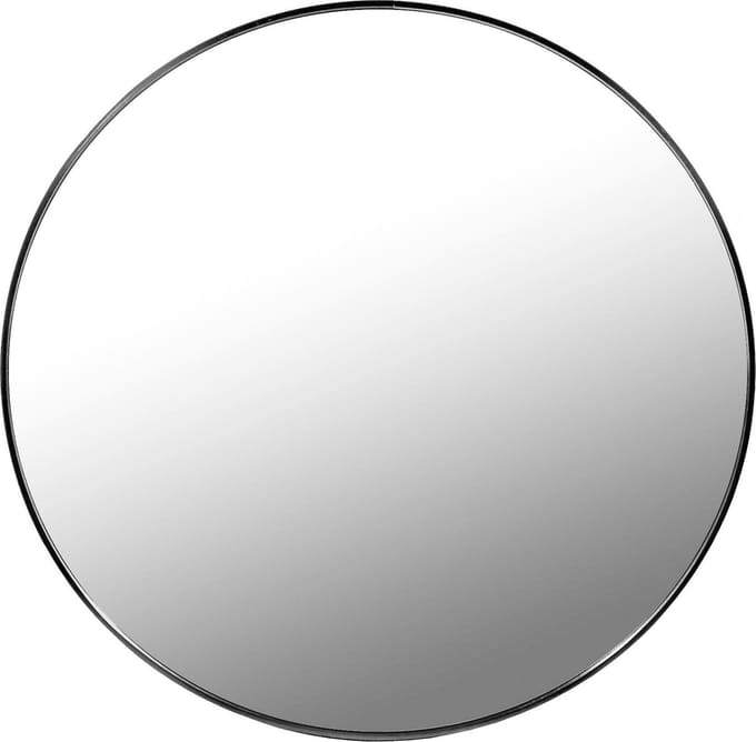 Spiegel - rond 80 cm - wandspiegel - zwart