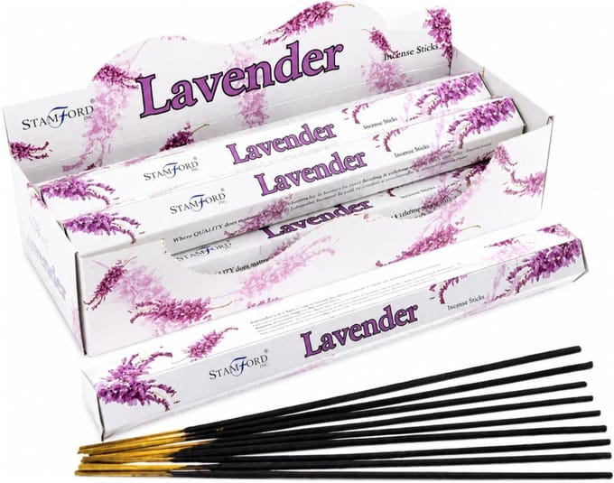 Stamford Wierook stokjes - lavendel - 20x stuks - ontspanning - yoga/zen