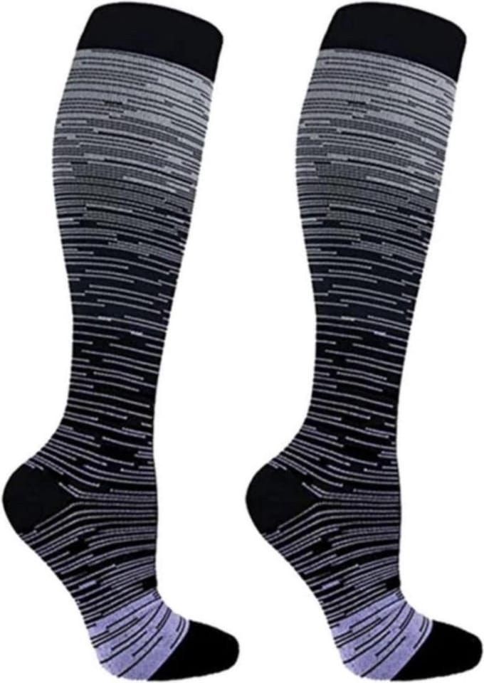 New Age Devi - "Duopack Compressie-/Steunkousen | Unisex | Zwart | Maat 41-46"