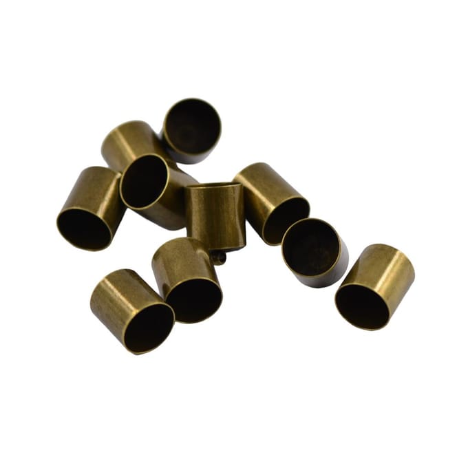 10st 10mm messing eindkap lederen Kumihimo Rattail koord sieraden maken brons brons