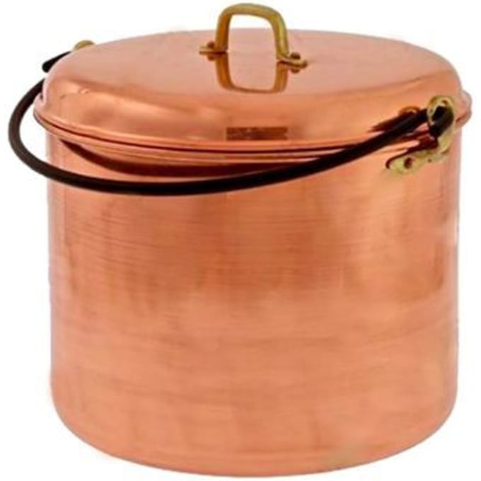 Casserole Cuivre Martelé 28 cm avec Poignées, 12L, Cuisson Parfaite