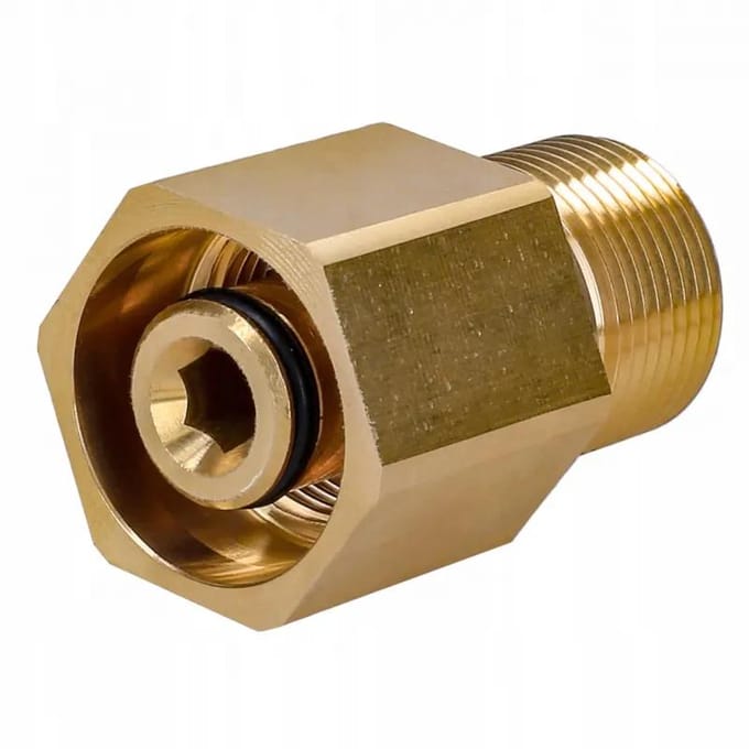 Rosfix Aansluiting Vervanging - Adapter M22x1,5 EasyLock Messing - 300 bar, 155°C - Geschikt voor Kärcher