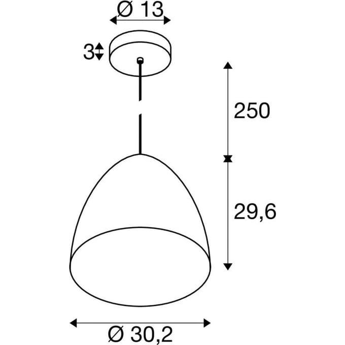 SLV hanglamp Para Cone, Ø 20 cm, zwart/goudkleurig