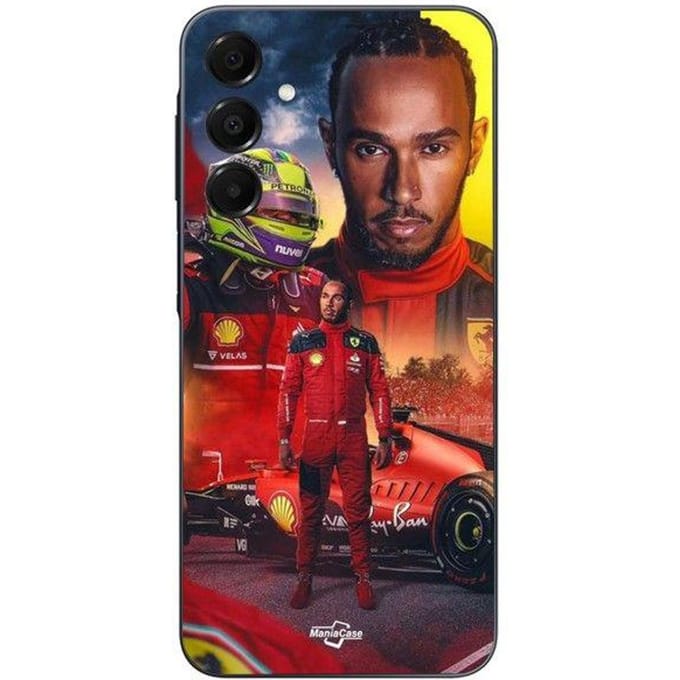 Hoesje - Scuderia Ferrari - Lewis Hamilton - Siliconen - Zwart - Flexibel zwart
