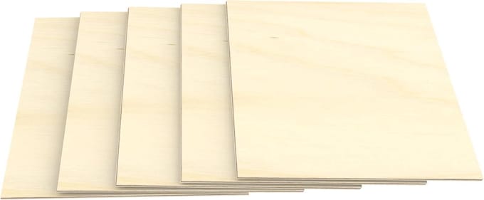 Multiplex Platen - Houten Vellen - Creatief Knutselen - Berken Multiplex - 5x A5 8mm - Natuurlijk Hout