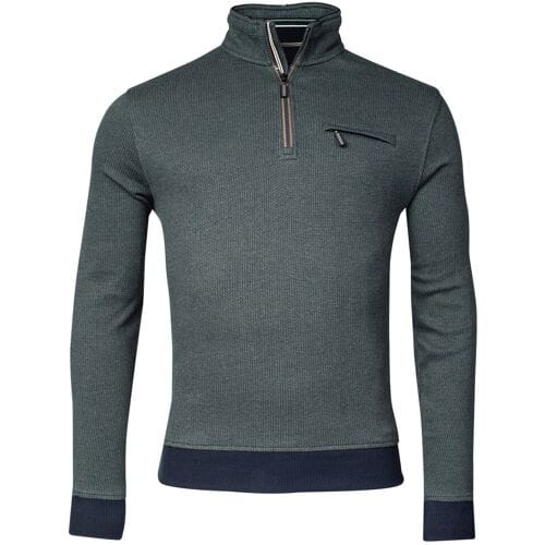 Baileys Trui Sweat Halfzip 2-Tone Jacquard Misty Green / male