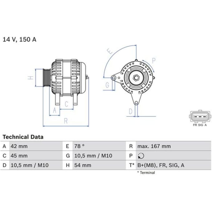 Dynamo / Alternator BOSCH 0 986 049 071