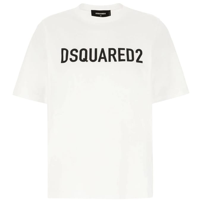 Dsquared2 T-shirt Met Opvallend Logo En Losse Pasvorm, Wit