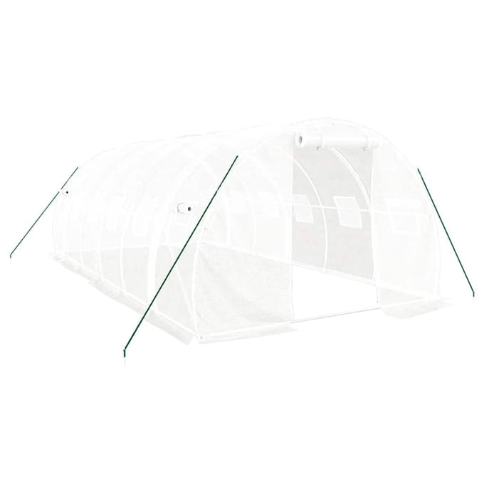 vidaXL - Tuinkas - met - stalen - frame - 18 - m² - 6x3x2 - m - wit
