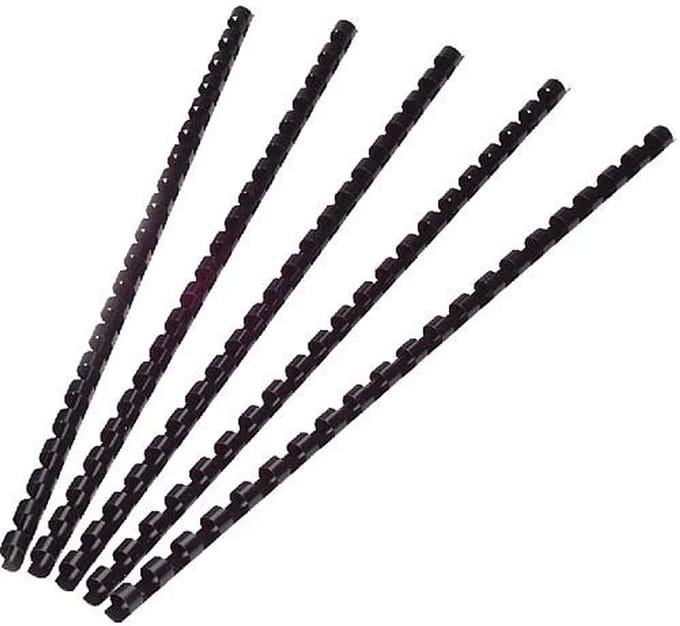 Q-CONNECT bindrug 8mm 21 rings 100 stuks zwart