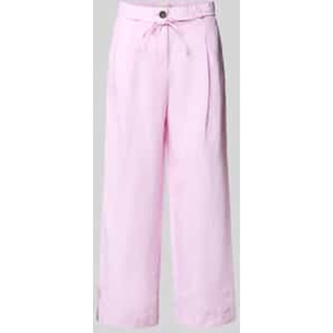 Linnen broek met strikceintuur