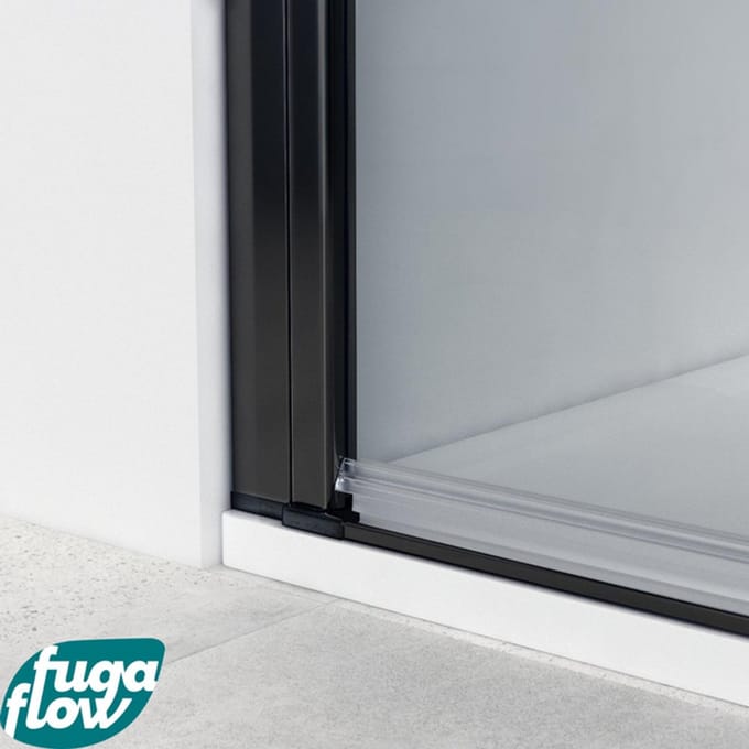 FugaFlow Efficiente Vetro 6211 Douchedeur - 80x200cm - veiligheidsglas - anti kalk - profiel mat zwart