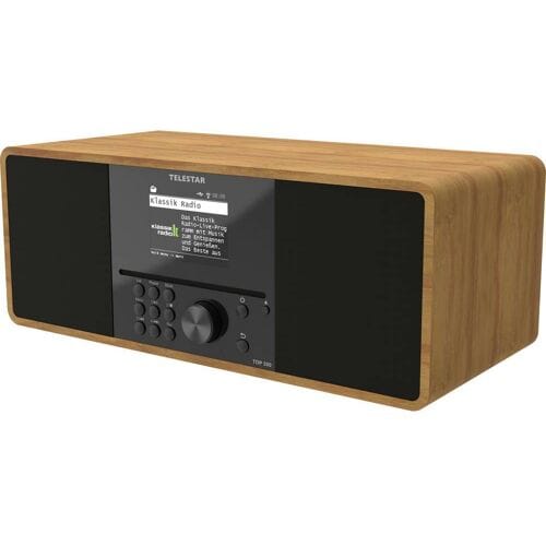 Telestar TOP 300 Holz Internetradio met CD-speler Internet, DAB+, VHF (FM) USB, WiFi, Internetradio, DAB+, CD, Bluetooth, AUX Incl. afstandsbediening
