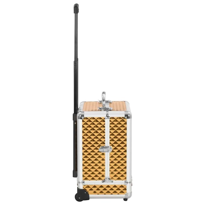 vidaXL Make-up trolley 35x29x45 cm aluminium goudkleurig