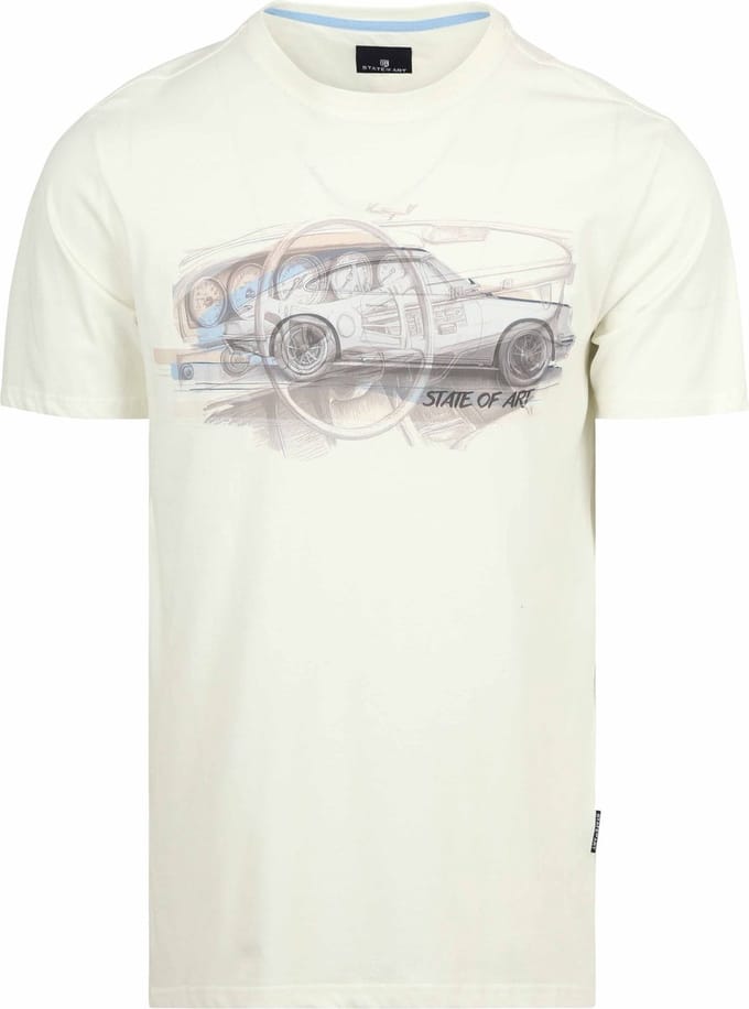 State of Art T-shirt Print Wit - Maat XL - Heren