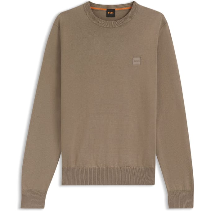 Men's Boss Kanovano S Logo Label Sweater in Green