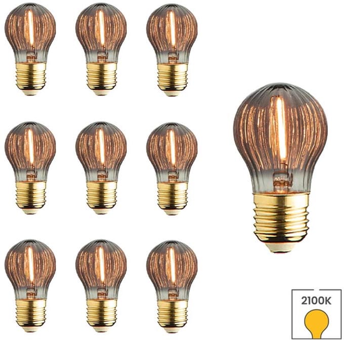 Lybardo - E27 LED Lamp - 10-pack - 1W - 2100K Extra Warmwit Licht